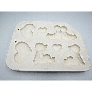 Clay Magic Vintage 1987 Hearts & Dolls Magnet Slip Mold J470